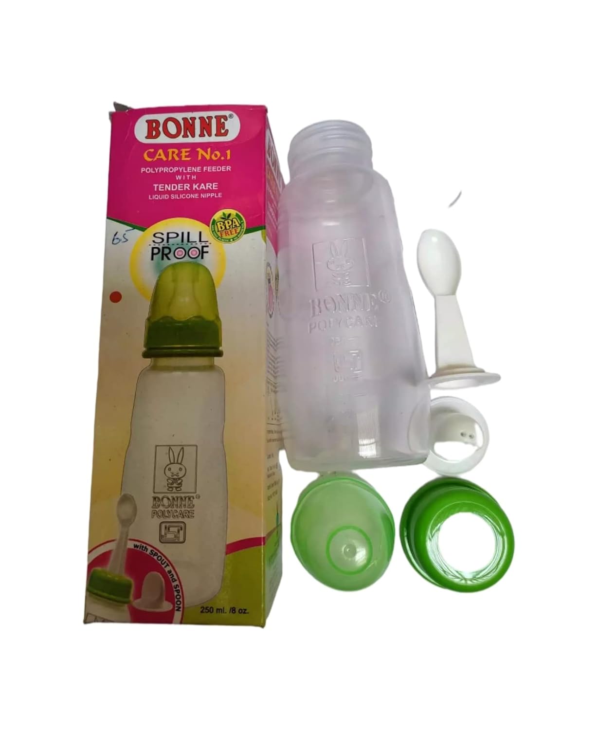 Bonne Care No.1 Polypropylene Feeder With Tender Kare Liquid Silicone Nipple