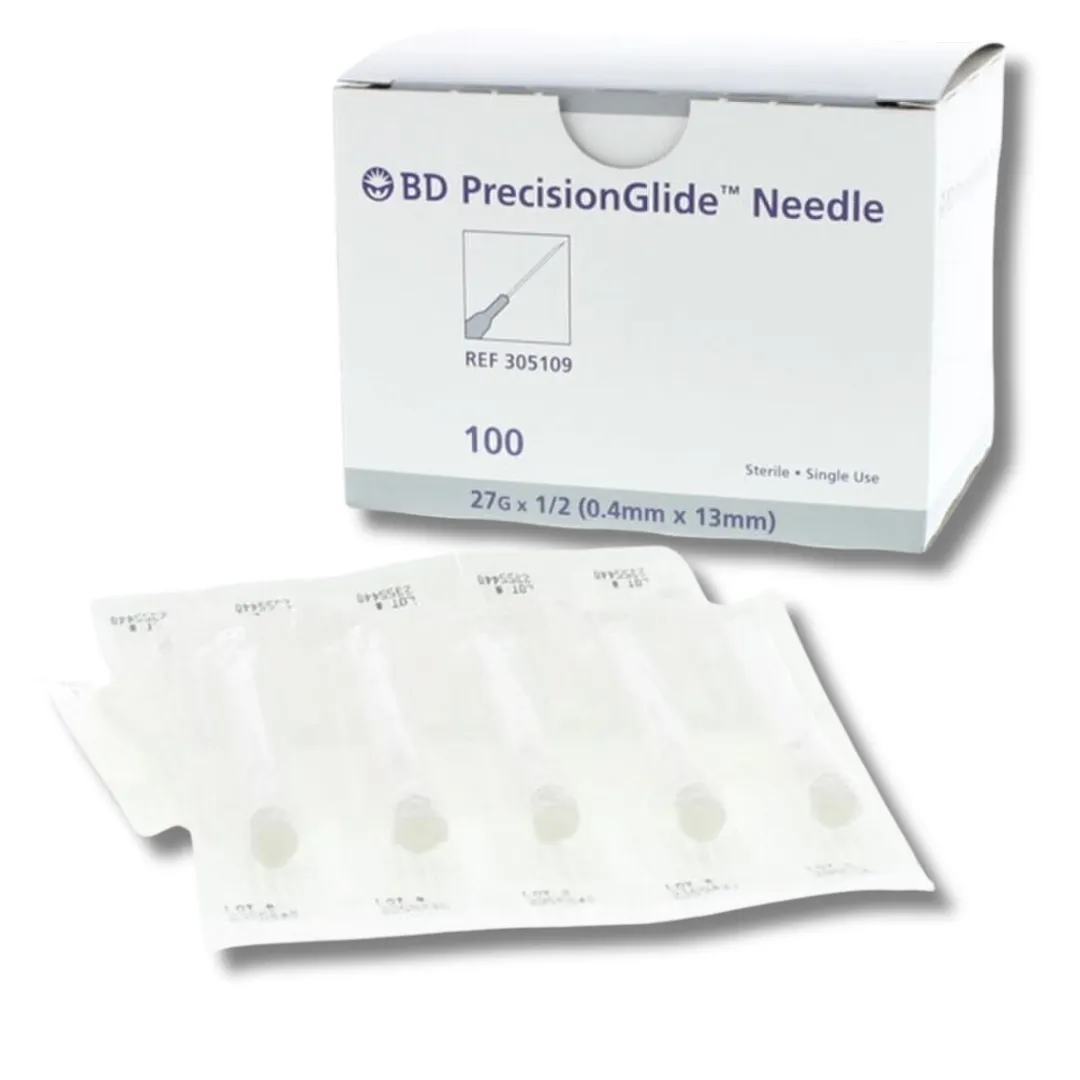 BD Needles PrecisionGlide 27G*0.5 inch - 100 Units Pack