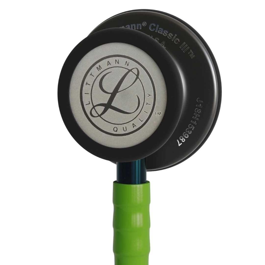 3M Littmann Classic III Stethoscope - Lime Green, Smoke Chestpiece
