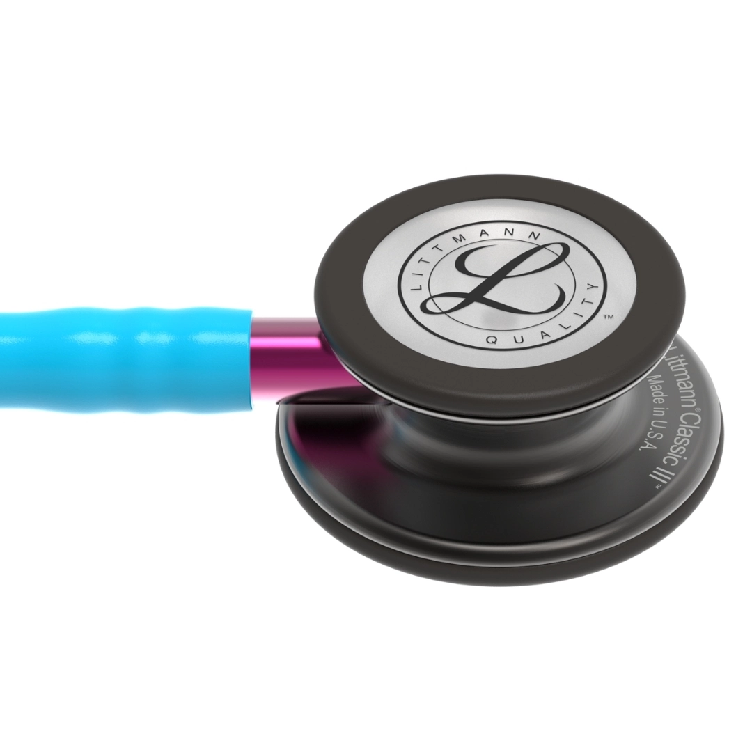 3M Littmann Classic III Stethoscope - Turquoise, Smoke Chestpiece