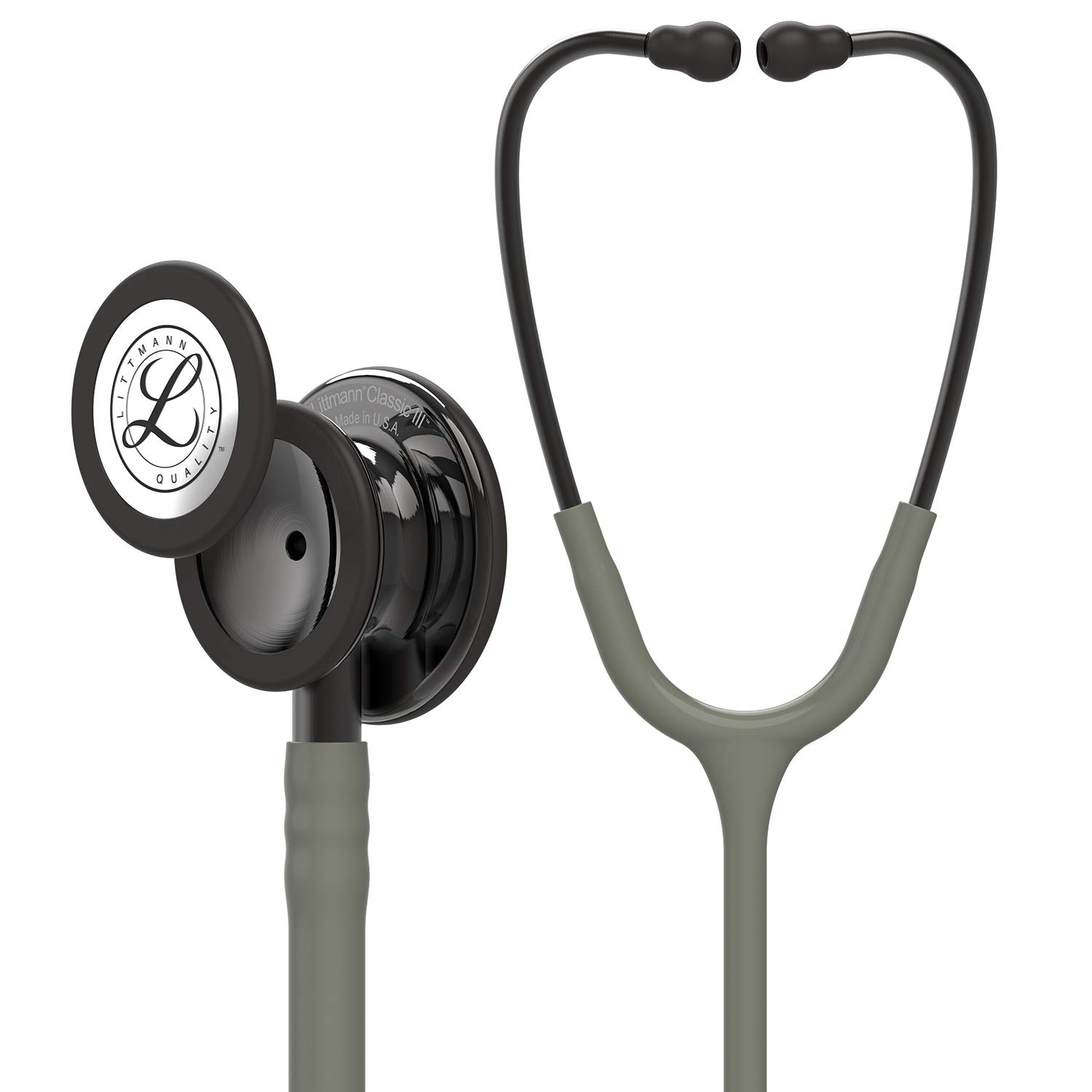 3M Littmann Classic III Stethoscope - Dark Olive Green with Smoke