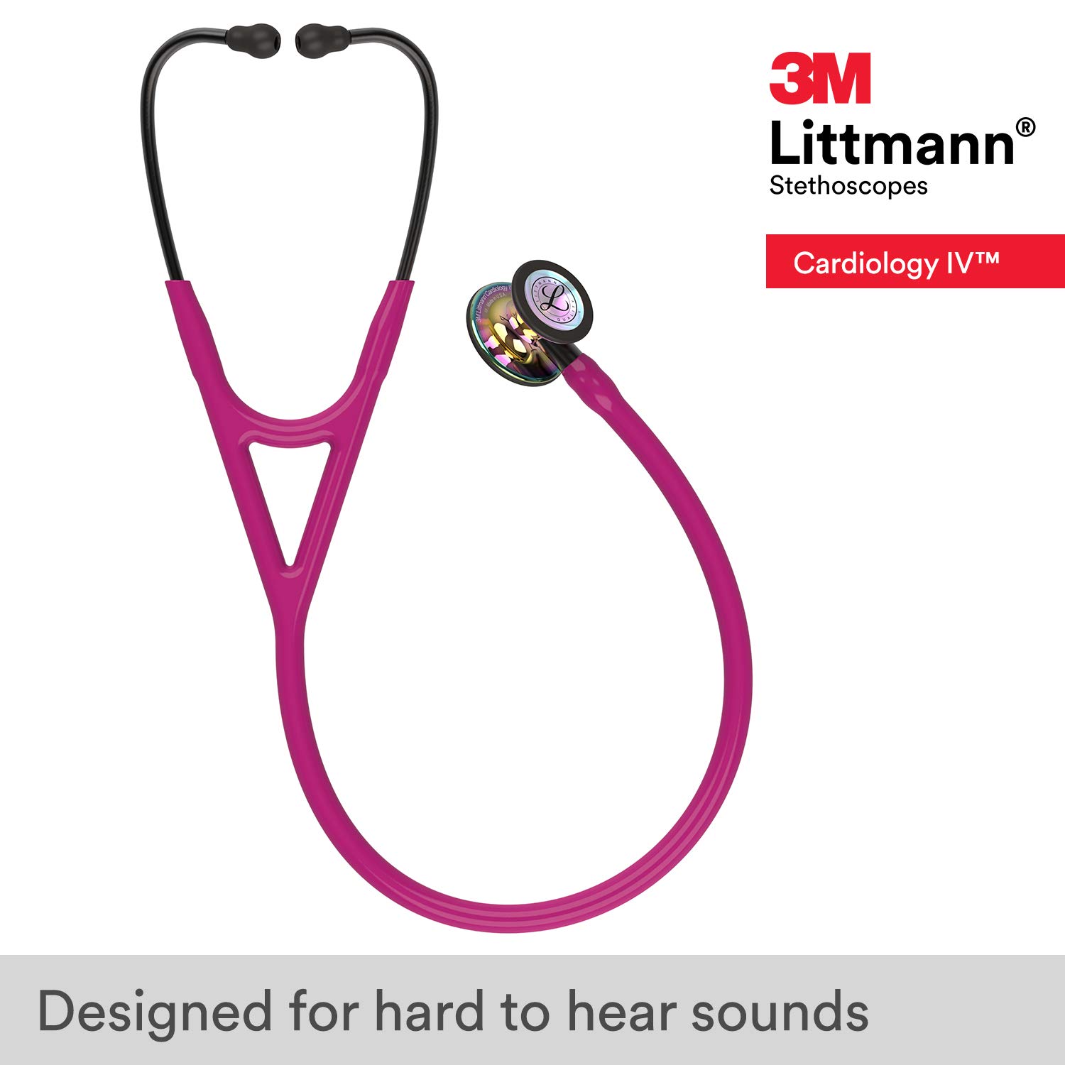 3M Littmann Cardiology IV Stethoscope - Raspberry, Rainbow-Finish