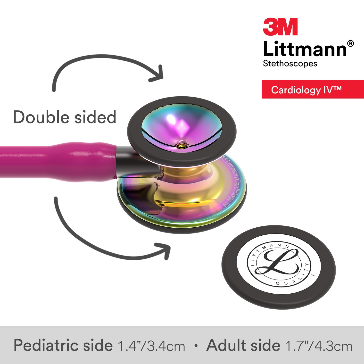 3M Littmann Cardiology IV Stethoscope - Raspberry, Rainbow-Finish