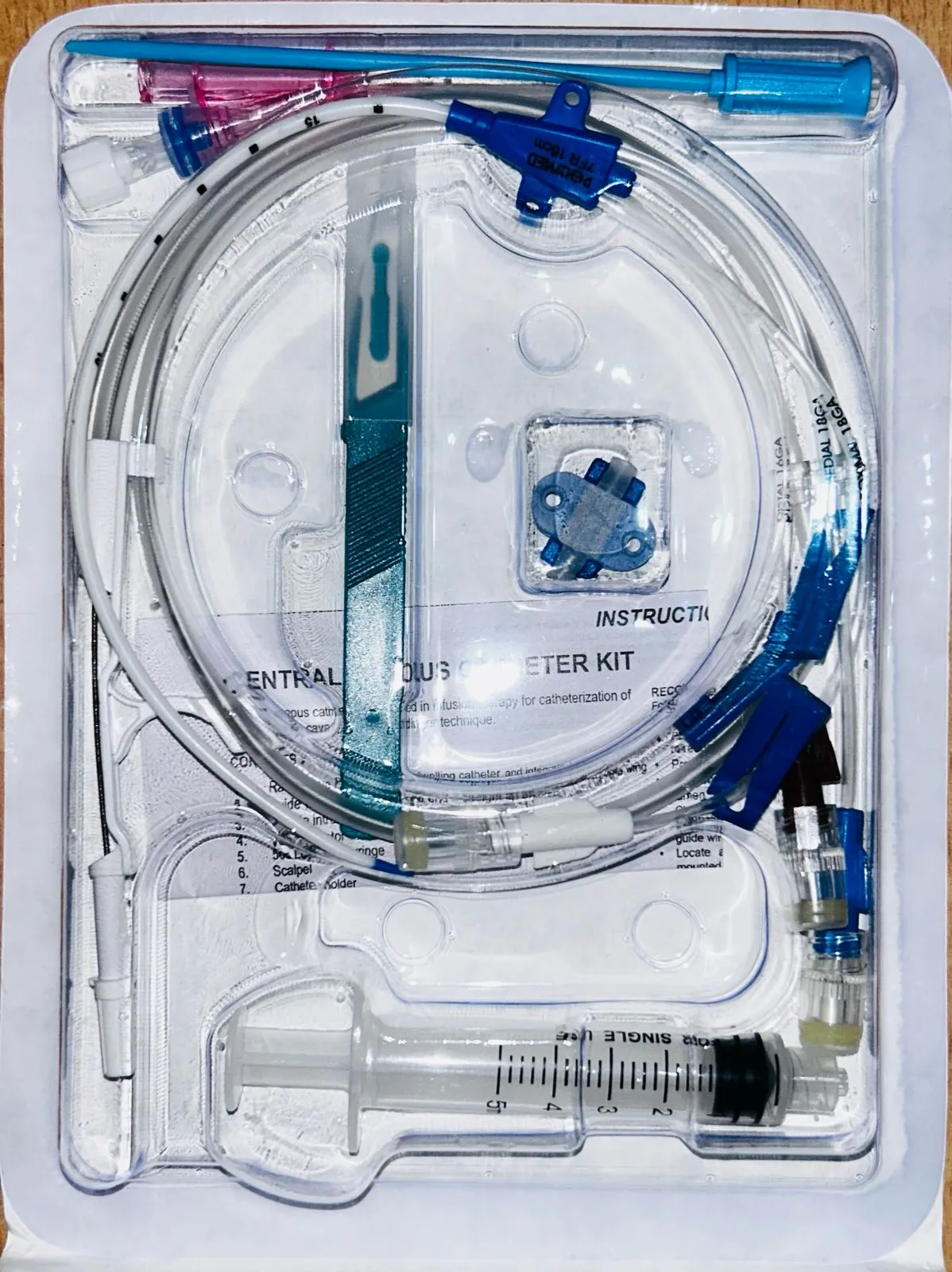 Polymed Triple Lumen Central Venous Catheter Kit- 7FR*6