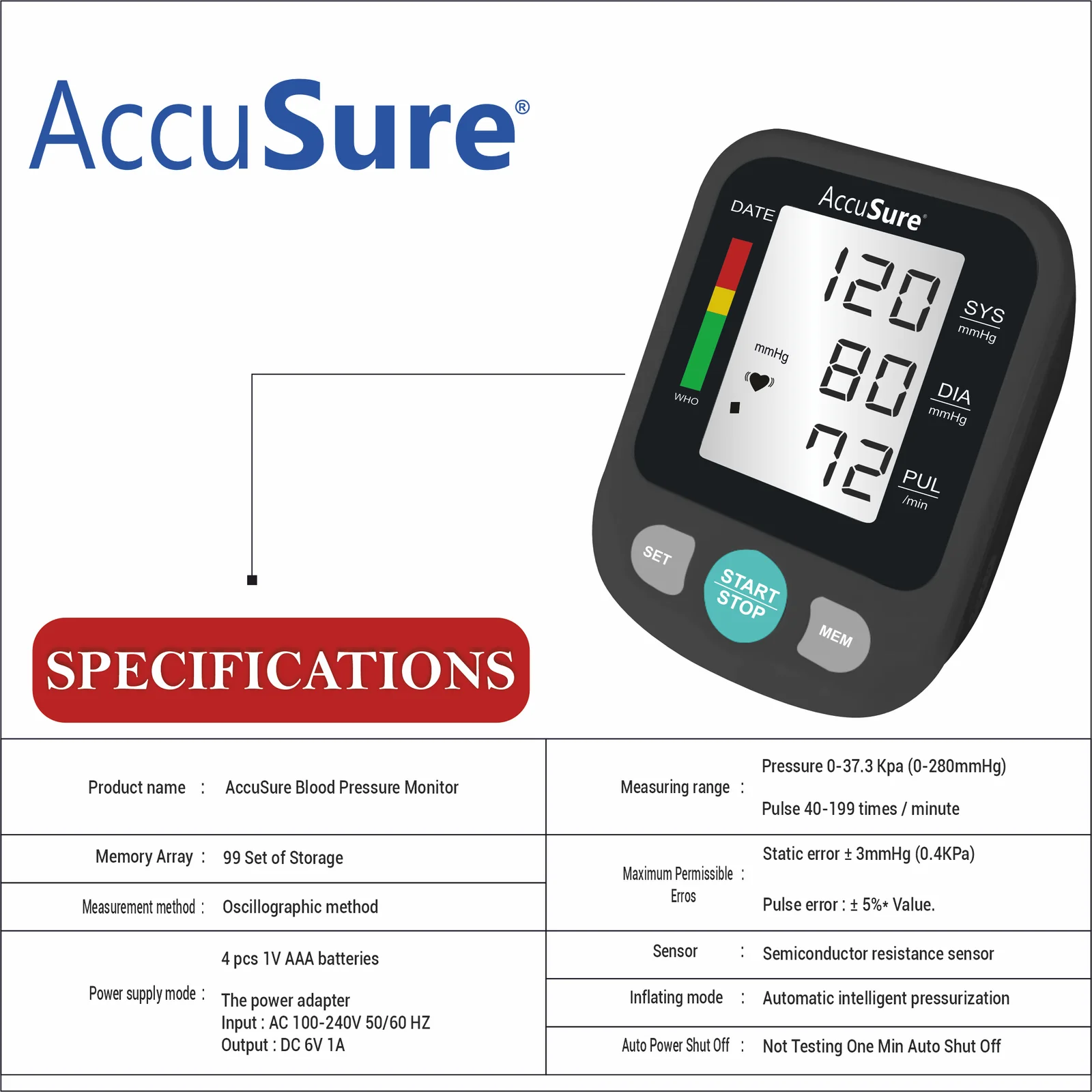 AccuSure Bp Monitor (BP01) AccuSure Bp Monitor (BP01)