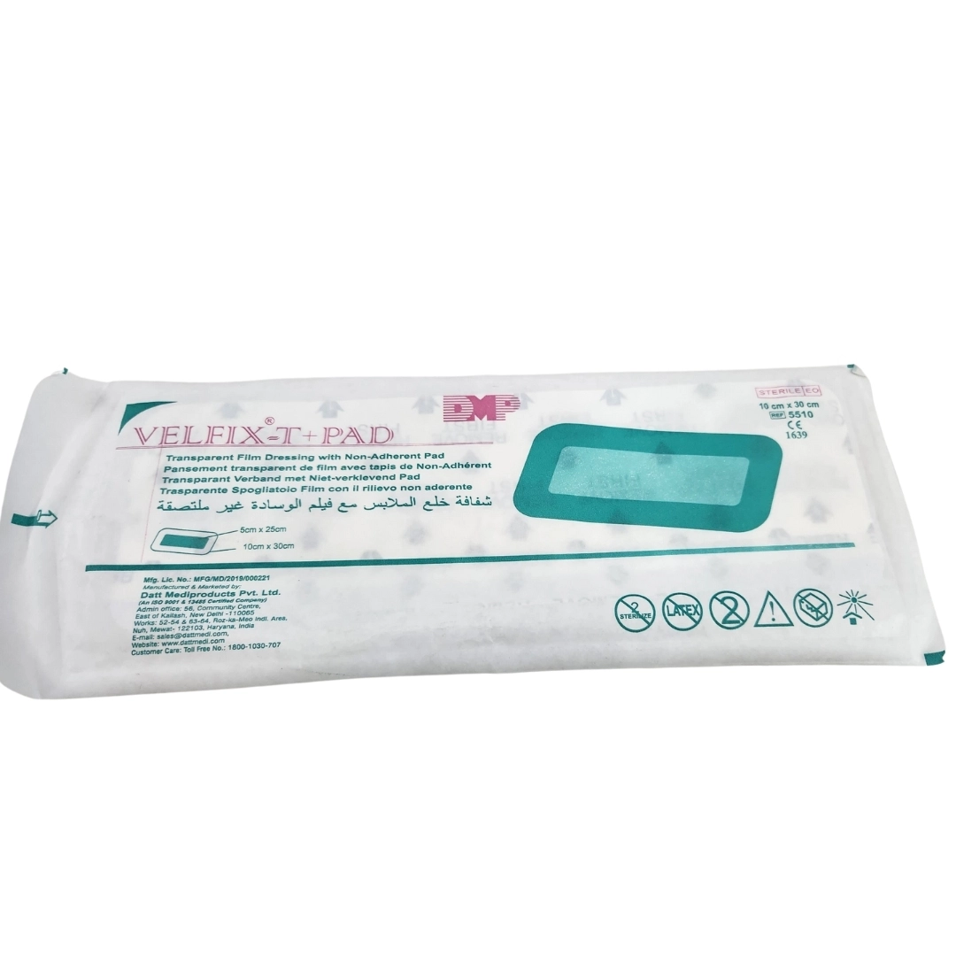Datt Velfix-T+Pad 10cm x 30cm Adhesive Dressing for Wound Care