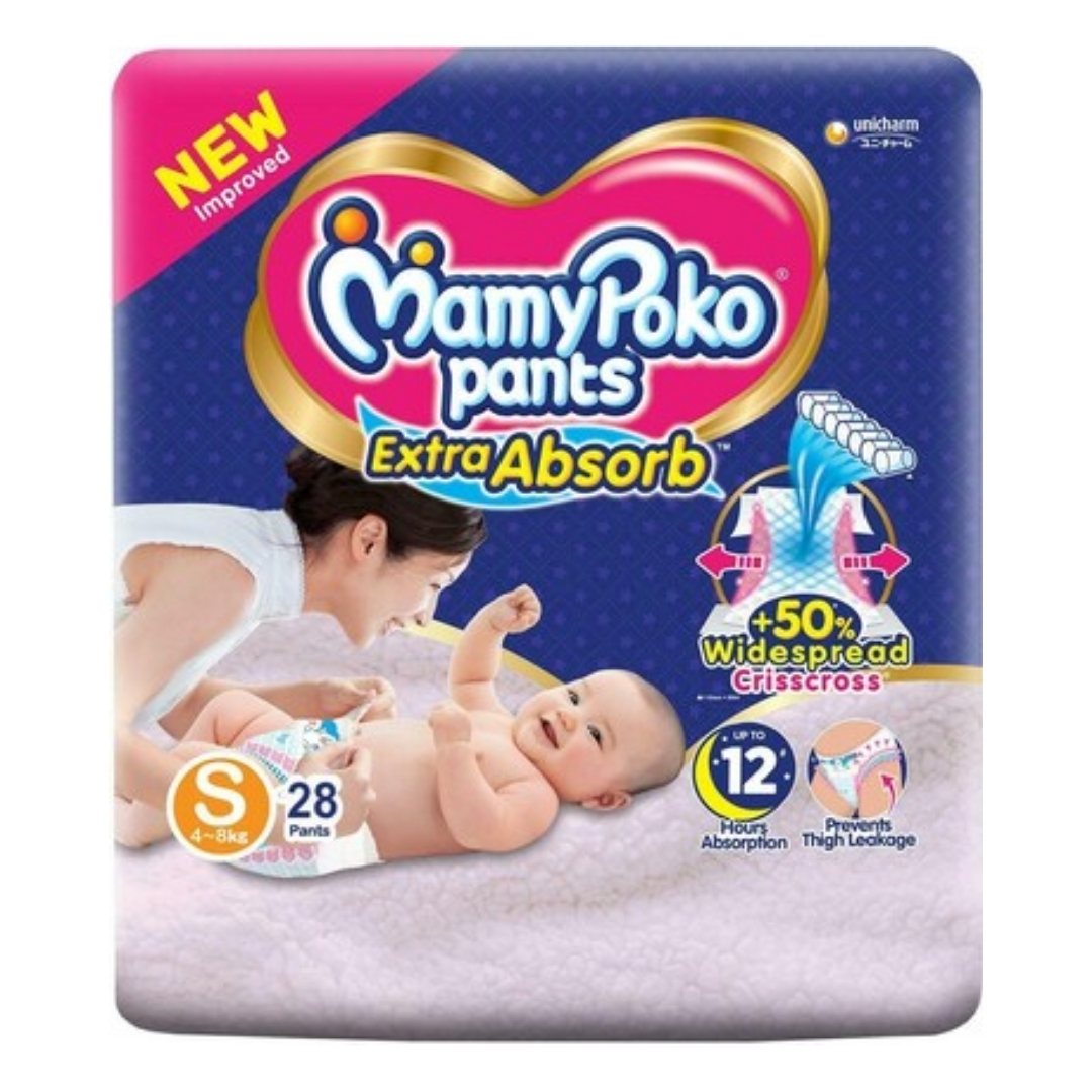 MamyPoko Pants Extra Absorbent Baby Diapers - M, 28 Pants in a Pack