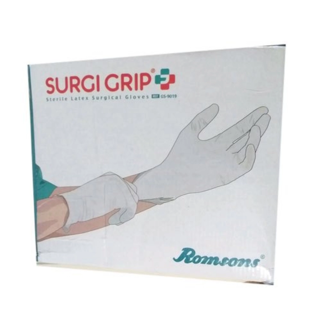 Romsons Surgi Grip Plus Sterile Latex Powdered Surgical Gloves | Size: 7.5