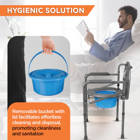 Vissco 0941 Comfort Folding Commode (PC 0941) – Portable & Lightweight Commode Chair