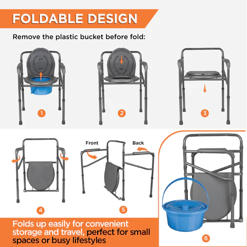 Vissco 0941 Comfort Folding Commode (PC 0941) – Portable & Lightweight Commode Chair