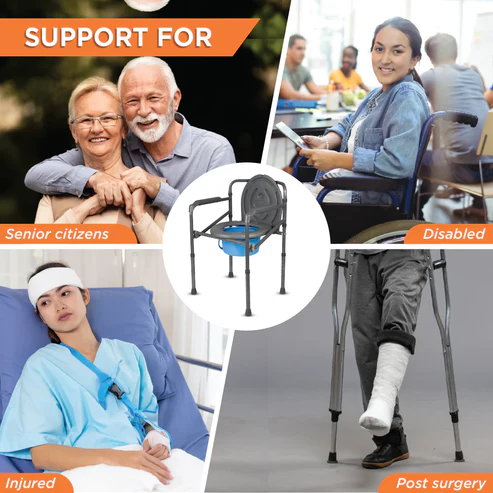 Vissco 0941 Comfort Folding Commode (PC 0941) – Portable & Lightweight Commode Chair