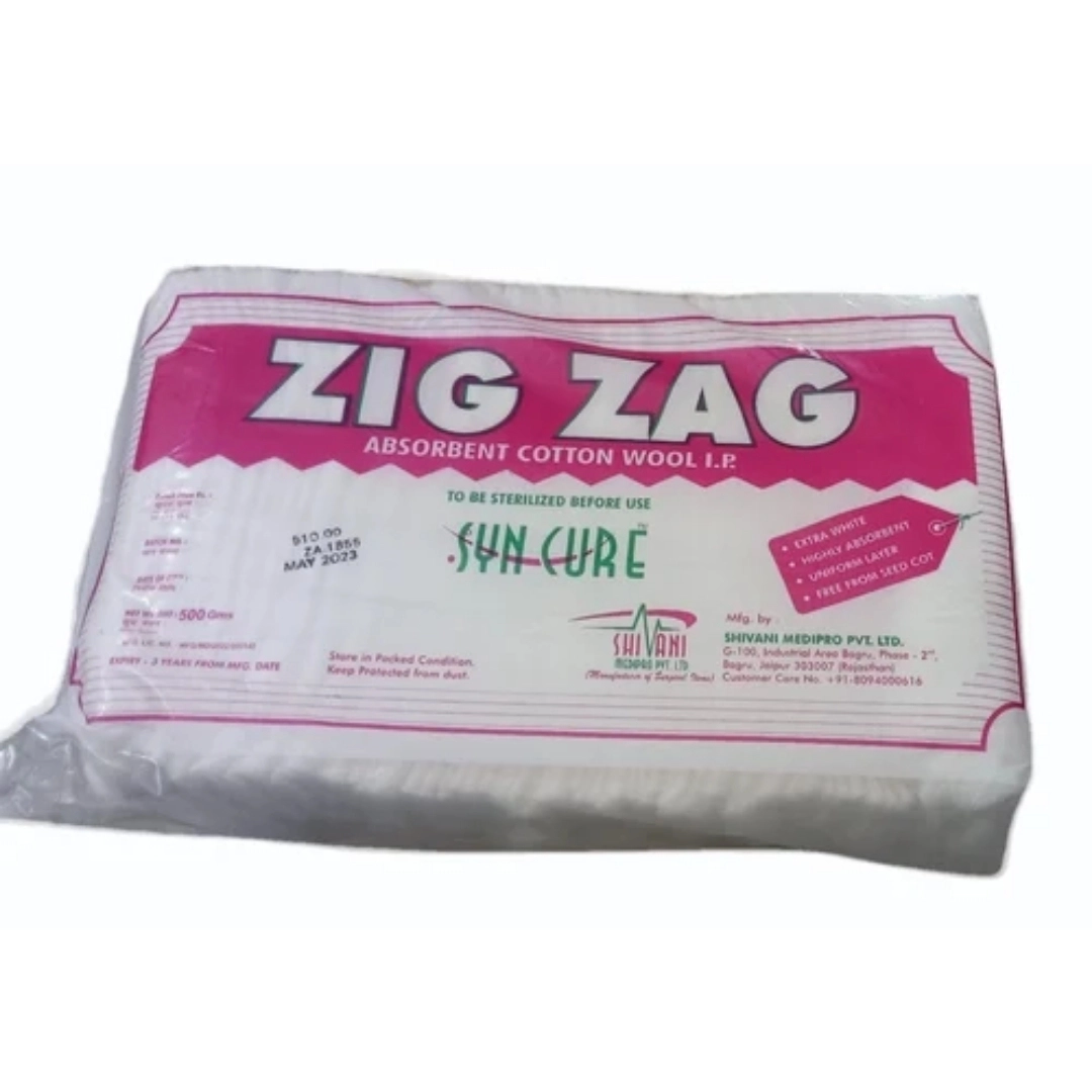 Zig Zag Absorbent Cotton Wool (500 Gm)
