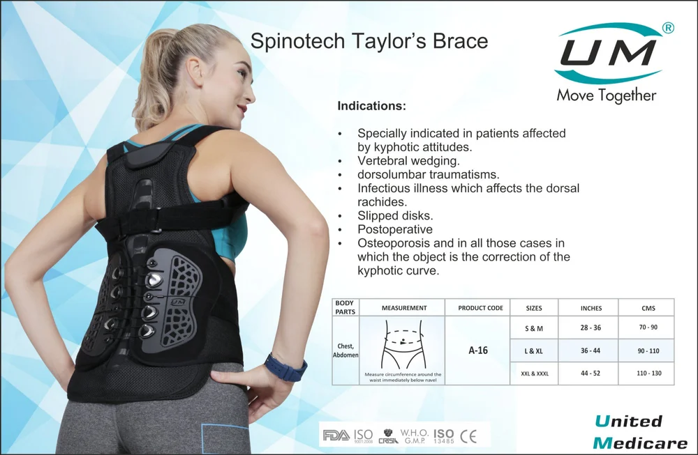 United Medicare Spinotech Taylor's Brace (A-16) - Premium Spinal Support for Post-Surgical Recovery