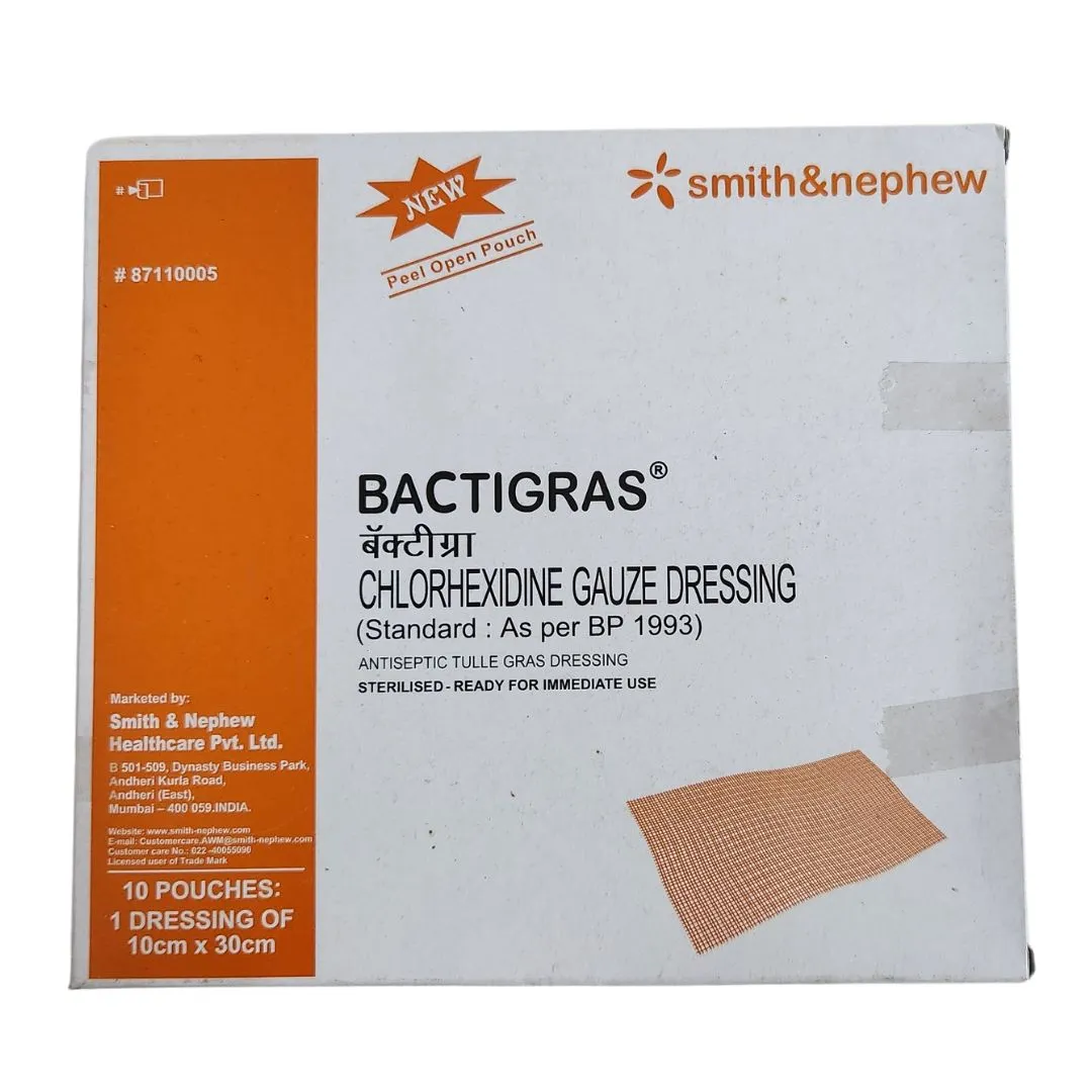 Smith & Nephew Bactigras Dressing 10cm x 30cm | 10 Foils