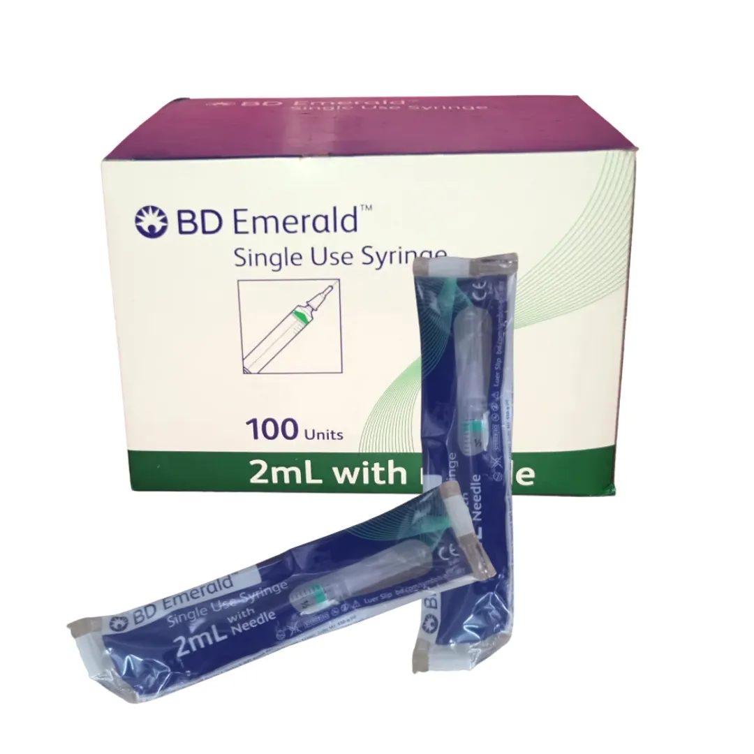 BD Emerald 2ml Syringe with Needle 24G*1 inch -100 Syringe box