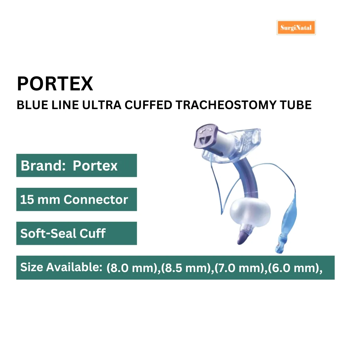 Portex Blue Line Ultra Cuffed Tracheostomy Tube