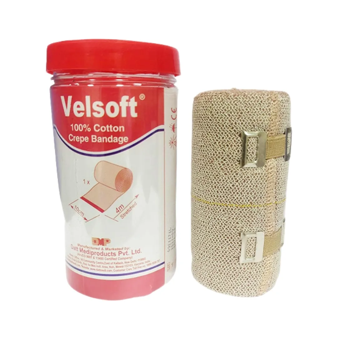 Datt Medi Velsoft-I Elastic Cotton Crepe Bandage 10 cm x 4.5 m