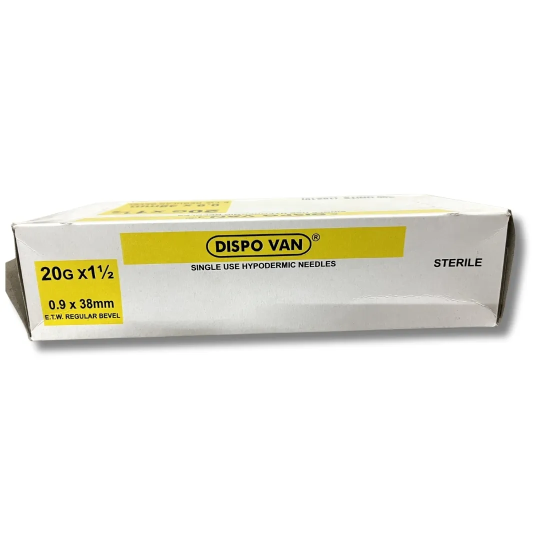 Dispo Van Hypodermic Needle - 20G*1.5 inch - 100 Units Pack