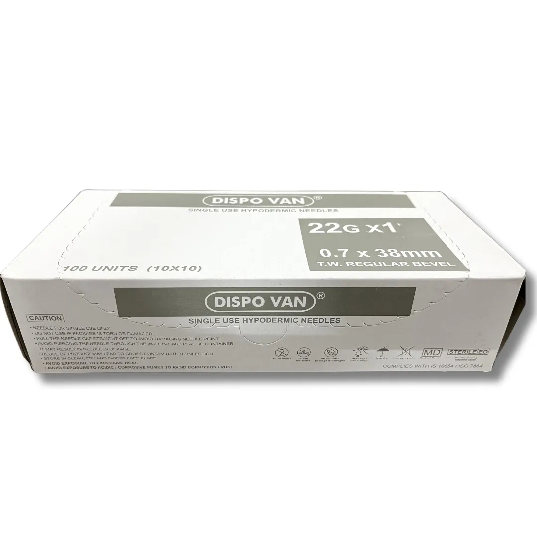 Dispo Van Hypodermic Needle - 22G*1 inch - 100 Units Pack