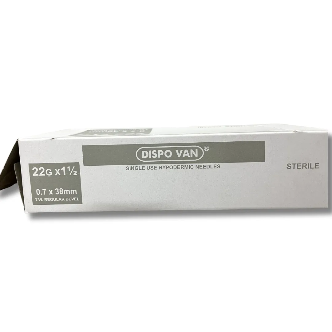 Dispo Van Hypodermic Needle - 22G*1.5 inch - 100 Units Pack