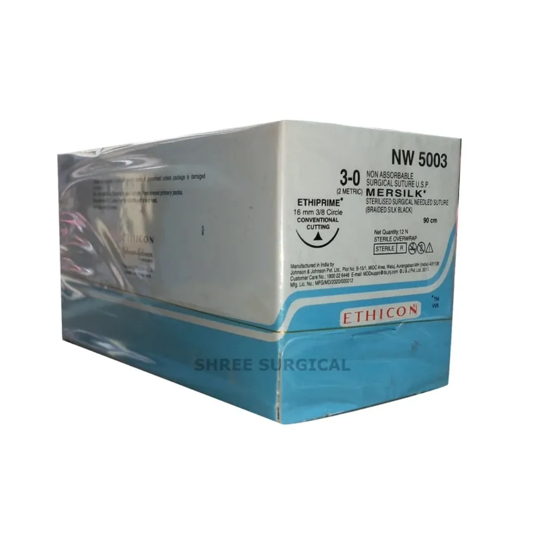 Ethicon Mersilk Sutures USP 3-0, 3/8 Circle Cutting Ethiprime - NW5003 -12 Foils Box