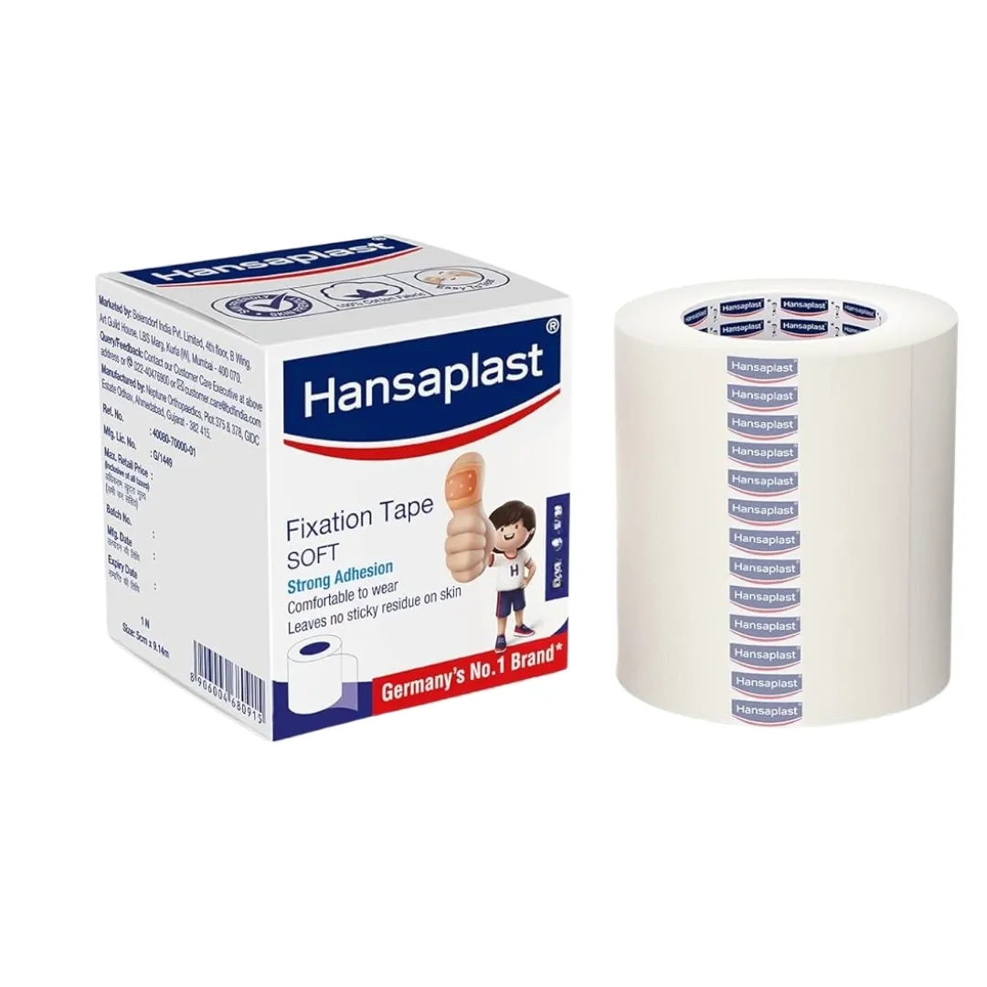 Hansaplast Fixation Tape Soft (Individual Packing) 1.25 Cm*5 Mtr (12 Rolls)