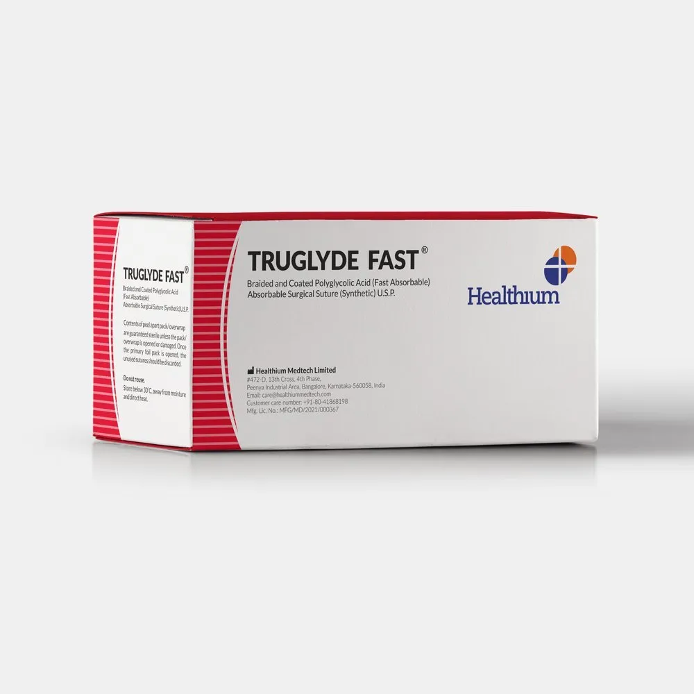 Healthium Truglyde FAST Suture  1-0 SN 2763A ECO - 12 Foils Box