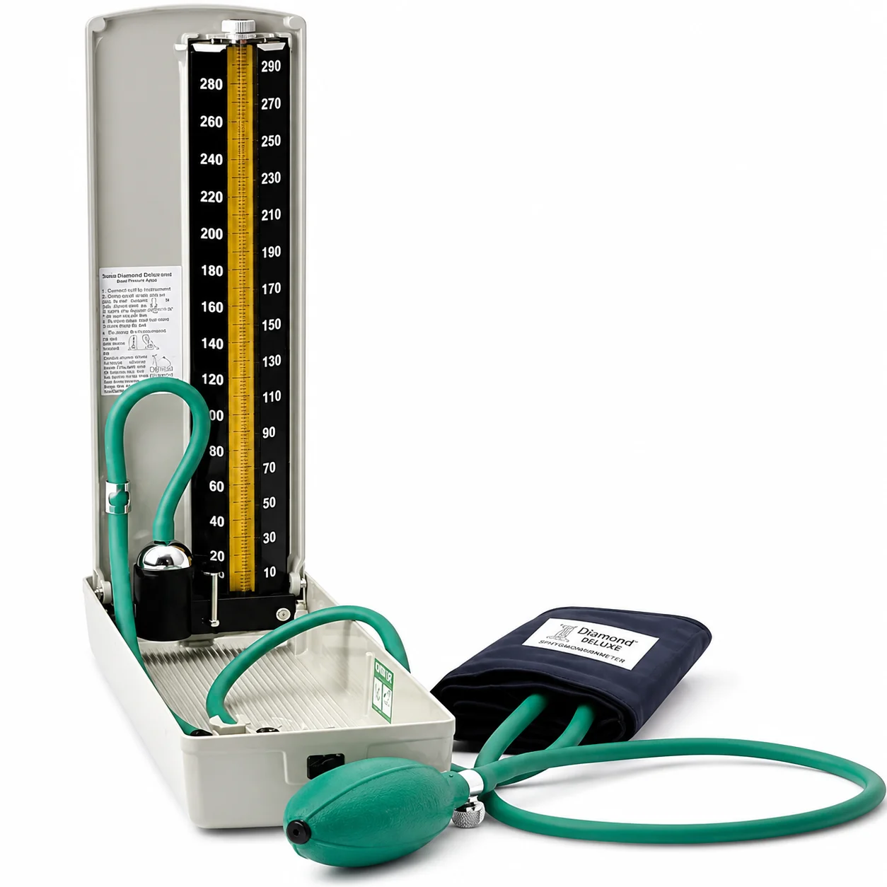 Medcheck Diamond Mercurial Sphygmomanometer, Adult Cuff