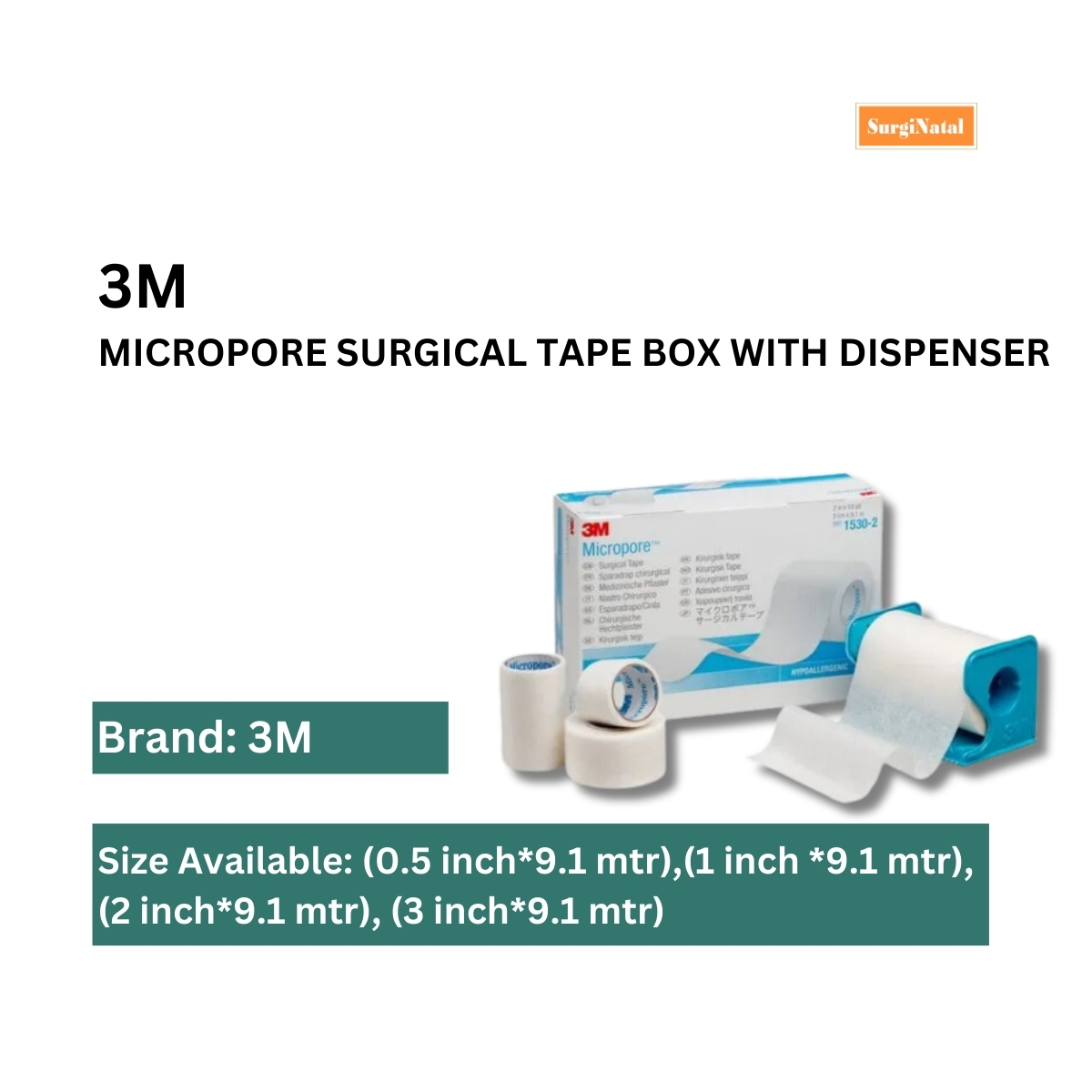 3M Micropore Surgical  Tape With Dispenser